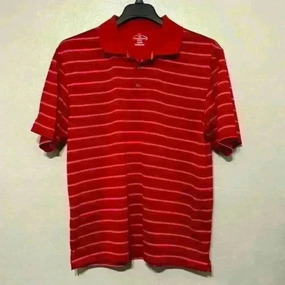 PGA Tour Other - Champions Tour Red Polo Golf Shirt Stripped XL
